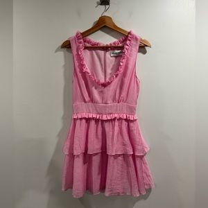 Amanda Uprichard Pink Ruffle Dress